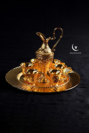 Lüks Altın Renkli Kaf Zemzem Takımı 8 Parça