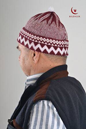 Kırçıllı Triko Örme Hacı Takkesi Standart Beden