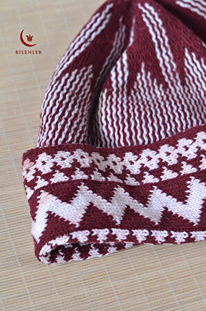 Kırçıllı Triko Örme Hacı Takkesi Standart Beden