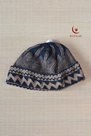 Kırçıllı Triko Örme Hacı Takkesi Standart Beden