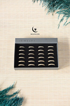 Kadın Taşlı Metal Yüzük Uzun Ömürlü,Şık Tasarım (24’lü kutu)