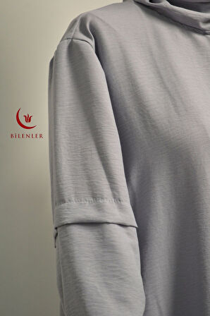 Kendinden Şallı Pamuklu Aerobin Kumaş Kadın Namaz Elbisesi / Ferace – 1-6 Beden Aralığı