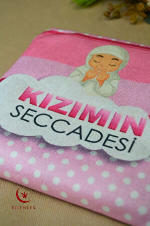 Çantalı Kız Çocuk Seccadesi-Kızımın Seccadesi (Pembe)