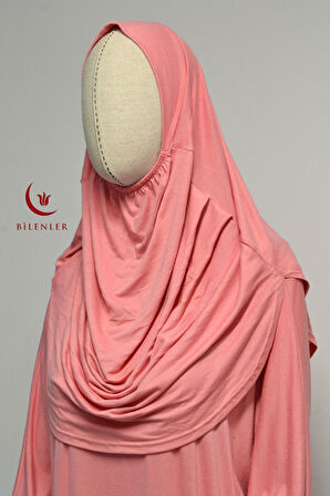 Kadın Penye Namaz Elbisesi Kendinden Başörtülü Rahat Kalıp – Tek Parça