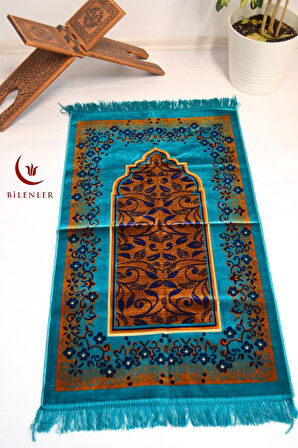 Kadife Seccade - 70x110 cm - Kalın ve Yumuşak Doku - Şık,Konforlu Seccade