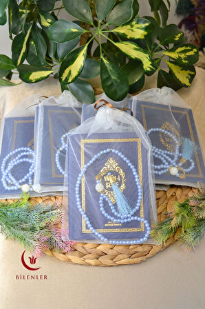 Yasin Tül Kese Termoderi Kaplı-Arapça Türkçe Okunuşlu ve Mealli–Mevlid ve Bebek Hediyeliği (5Adet)