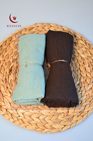 Bambu Kraş Şal – 75x210 cm | Nefes Alabilir, Terletmez, Tok Duruşlu Mevsimlik Kumaş (2'li Kutu)
