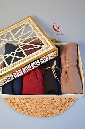 Bambu Kraş & Şal – 75x210 cm | Nefes Alabilir, Terletmez, Tok Duruşlu Mevsimlik Kumaş (4'lü Kutu)