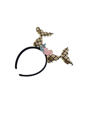 Altın Renk Yansımalı Deniz Kızı Kuyruğu Taç