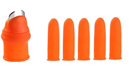 5 Parça Parmak Koruyucu 1 Parça Baş Parmak Bıçaklı Eldiven Sebze Meyve Soyucu Kesme Silikon Set