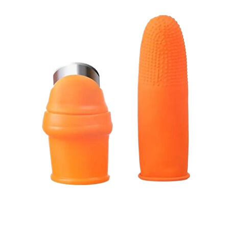 5 Parça Parmak Koruyucu 1 Parça Baş Parmak Bıçaklı Eldiven Sebze Meyve Soyucu Kesme Silikon Set