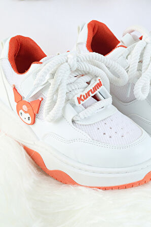 Unisex Çocuk Spor Ayakkabı Kuromi Spor Ayakkabı Özel Tasarım Bağçıklı ve Cırtlı Çocuk Sneaker Spor