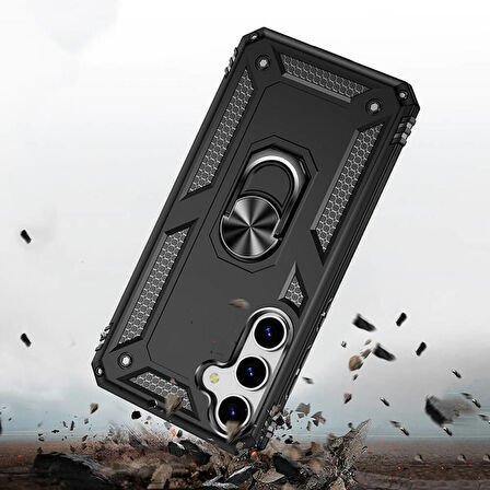 Galaxy S24 Kılıf Vega Yüzüklü Standlı Zırh Kılıf