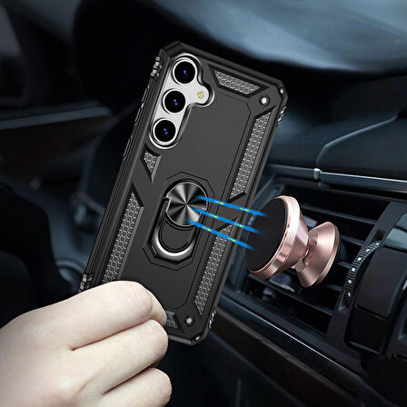 Galaxy S24 Kılıf Vega Yüzüklü Standlı Zırh Kılıf