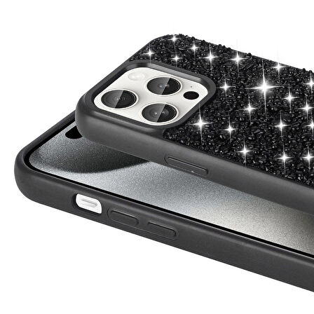 iPhone 15 Pro Kılıf Parlak Taşlı Tasarım Linea Kılıf