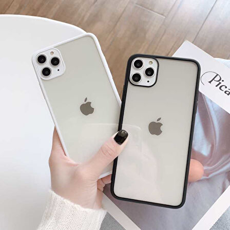 iPhone 12 Mini Kılıf Arkası Şeffaf Kenarları Renkli Endi Kılıf