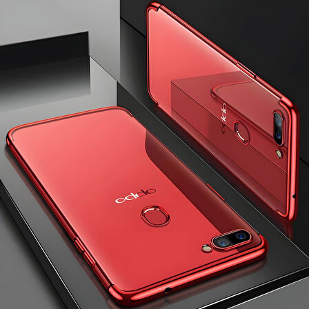 Oppo AX7 Kılıf Dört Köşeli Lazer Silikon Kılıf