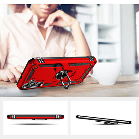 Galaxy A24 Kılıf Vega Yüzüklü Standlı Zırh Kılıf