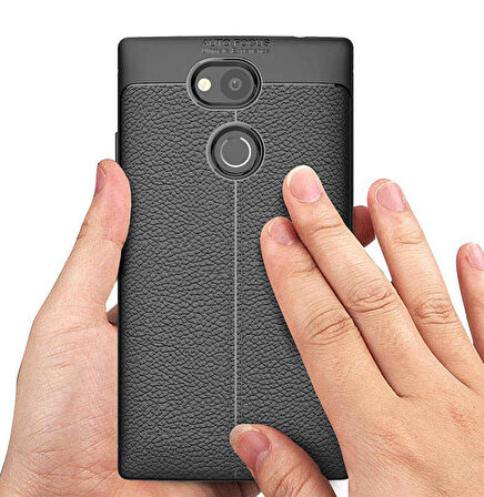 Sony Xperia XA2 Kılıf Niss Deri Desenli Silikon Kılıf