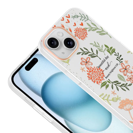 iPhone 15 Kılıf Kamera Korumalı Desenli Klip Kılıf Beautiful