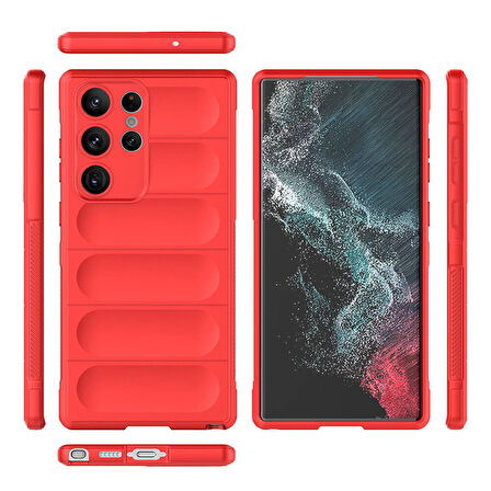 Galaxy S23 Ultra Kılıf Esnek TPU Oyuklu Arka Yüzey Tasarımlı Etnik Silikon Kılıf