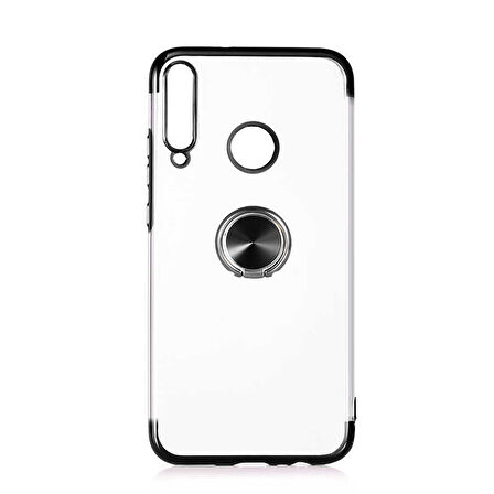 Huawei P40 Lite E Kılıf Gess Kenarları Renkli Yüzük Aparatlı Kılıf