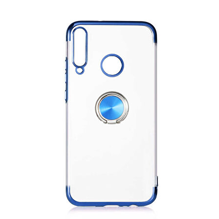 Huawei P40 Lite E Kılıf Gess Kenarları Renkli Yüzük Aparatlı Kılıf