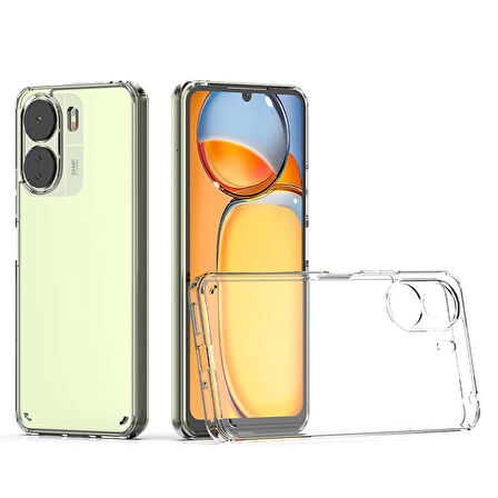 Xiaomi Redmi 13C Kılıf Coss Şeffaf Sert Silikon Kılıf
