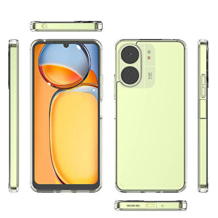 Xiaomi Redmi 13C Kılıf Coss Şeffaf Sert Silikon Kılıf