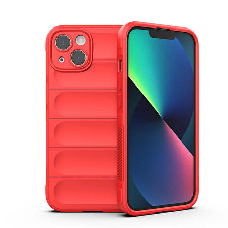 iPhone 13 Kılıf Esnek TPU Oyuklu Arka Yüzey Tasarımlı Etnik Silikon Kılıf