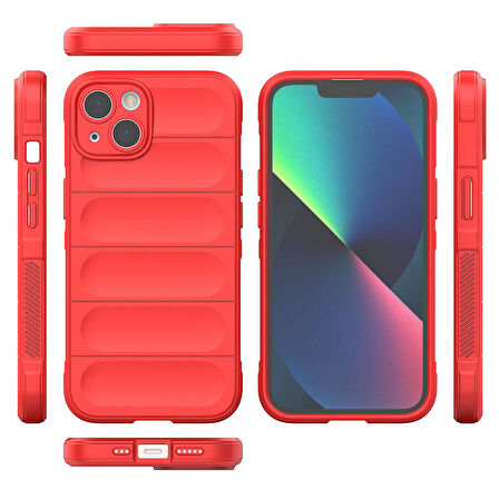 iPhone 13 Kılıf Esnek TPU Oyuklu Arka Yüzey Tasarımlı Etnik Silikon Kılıf