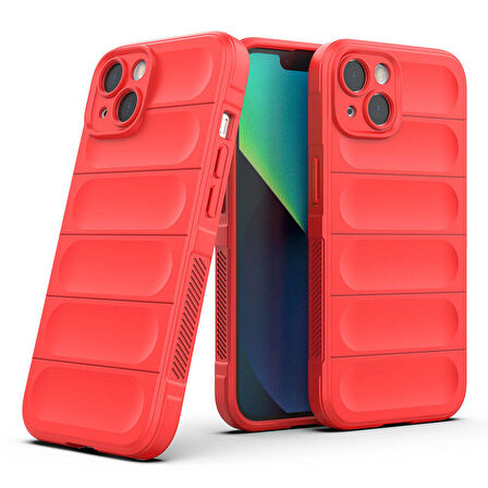 iPhone 13 Kılıf Esnek TPU Oyuklu Arka Yüzey Tasarımlı Etnik Silikon Kılıf