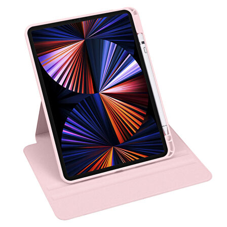 Apple iPad 10.2 (8.Nesil) Kılıf Termik Kalem Bölmeli Dönebilen Standlı Kılıf