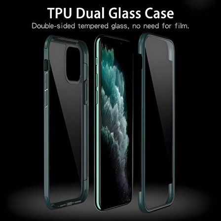 iPhone 11 Pro Max Kılıf Dor Silikon Temperli Cam Kapak