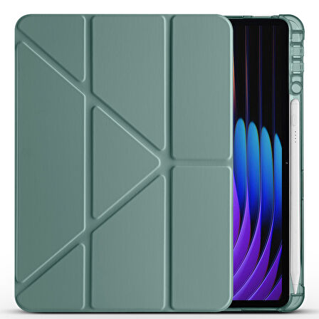 Xiaomi Pad 7 Kılıf Tri Folding Kalem Bölmeli Standlı Kılıf