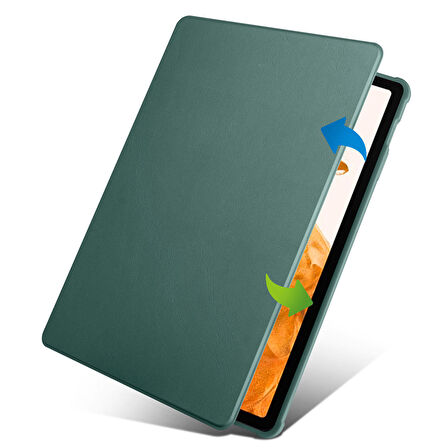 Galaxy Tab S7 Plus T970 Kılıf Termik Kalem Bölmeli Dönebilen Standlı Kılıf