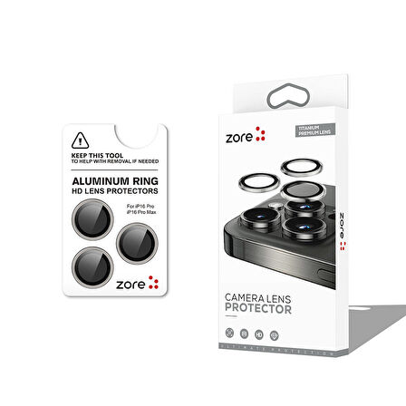 iPhone 16 Pro Max CL-12 Premium Safir Parmak İzi Bırakmayan Anti-Reflective Kamera Lens Koruyucu