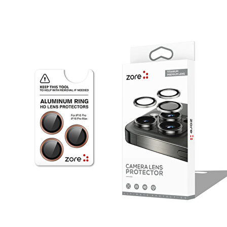 iPhone 16 Pro CL-12 Premium Safir Parmak İzi Bırakmayan Anti-Reflective Kamera Lens Koruyucu