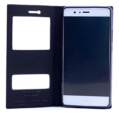 Huawei P9 Lite Kılıf Pencereli Elite Kapaklı Kılıf