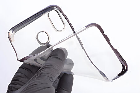 Galaxy M20 Kılıf Dört Köşeli Lazer Silikon Kılıf