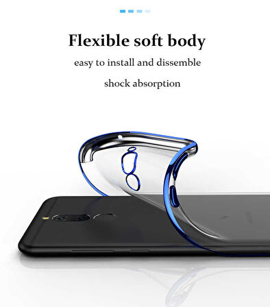 Huawei Mate 10 Lite Kılıf Dört Köşeli Lazer Silikon Kılıf