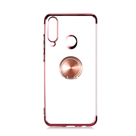 Huawei Y6P Kılıf Gess Kenarları Renkli Yüzük Aparatlı Kılıf