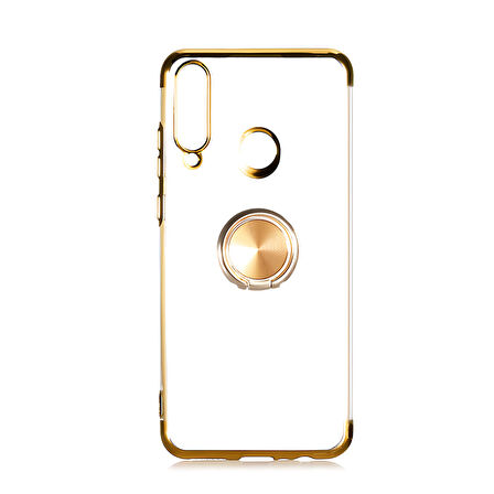 Huawei Y6P Kılıf Gess Kenarları Renkli Yüzük Aparatlı Kılıf