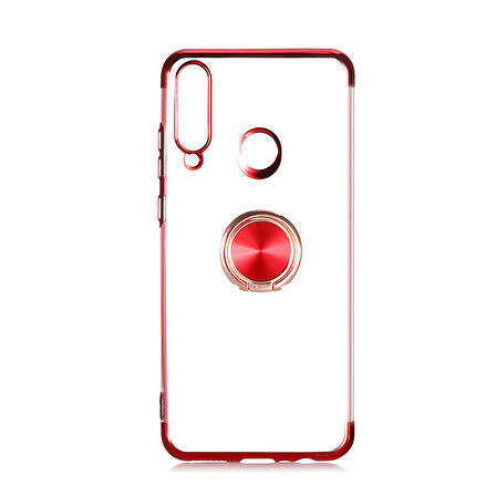 Huawei Y6P Kılıf Gess Kenarları Renkli Yüzük Aparatlı Kılıf