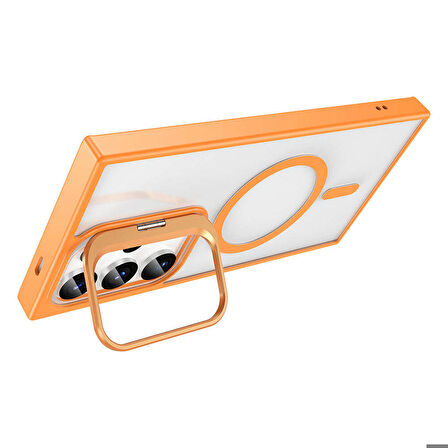 Galaxy S24 Ultra Kılıf Magsafe Şarj Özellikli Standlı Magsafe Klon Kılıf