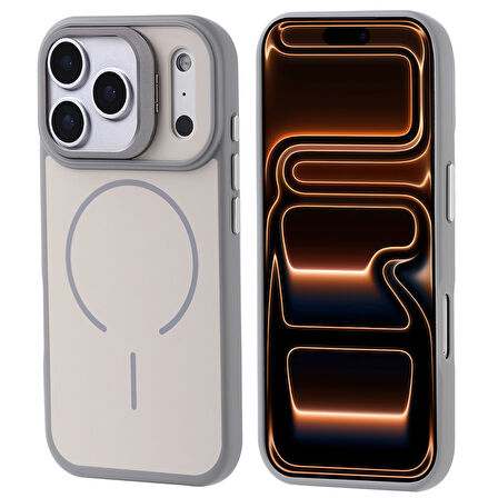 iPhone 17 Pro Max Kılıf M-safe Şarj Özellikli Kamera Standlı Notron Kılıf