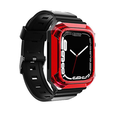 Apple Watch Uyumlu 40mm Zore KRD-88 Sert PC Kasa Koruyuculu Silikon Kordon 