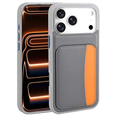 iPhone 17 Pro Max Kılıf Kartlıklı X-Kart Silikon Kılıf