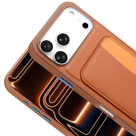 iPhone 17 Pro Kılıf Kartlıklı X-Kart Silikon Kılıf