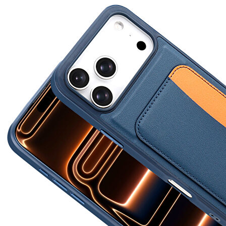 iPhone 17 Pro Kılıf Kartlıklı X-Kart Silikon Kılıf